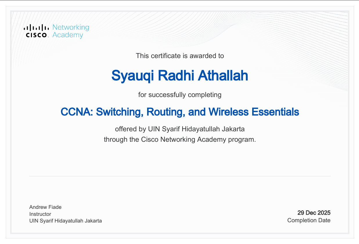 Sertifikat CCNA - Switching, Routing, and Wireless Essentials
